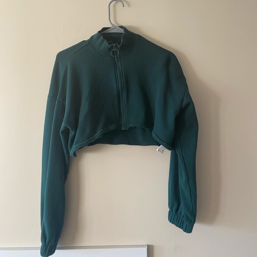 Forever21 Green cropped hoodie